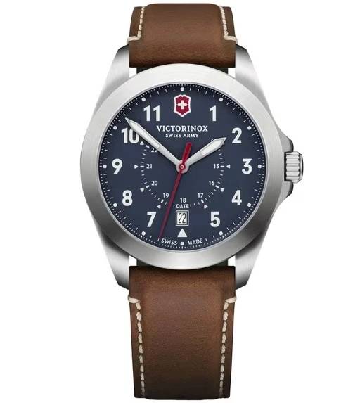 Reloj Victorinox Heritage Quartz Blue Dial Brown Leather Strap de Victorinox