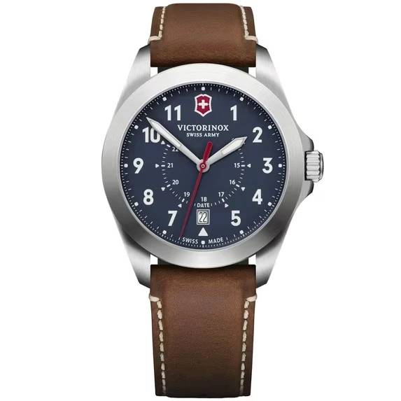 Reloj Victorinox Heritage Quartz Blue Dial Brown Leather Strap — vista principal